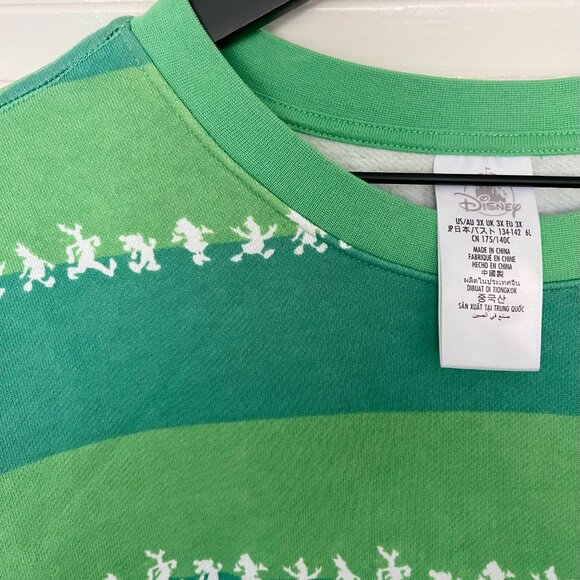 Disneyland Resort Mickey & Friends Green Striped Pullover Sweater Unisex 3X - Picture 2 of 3